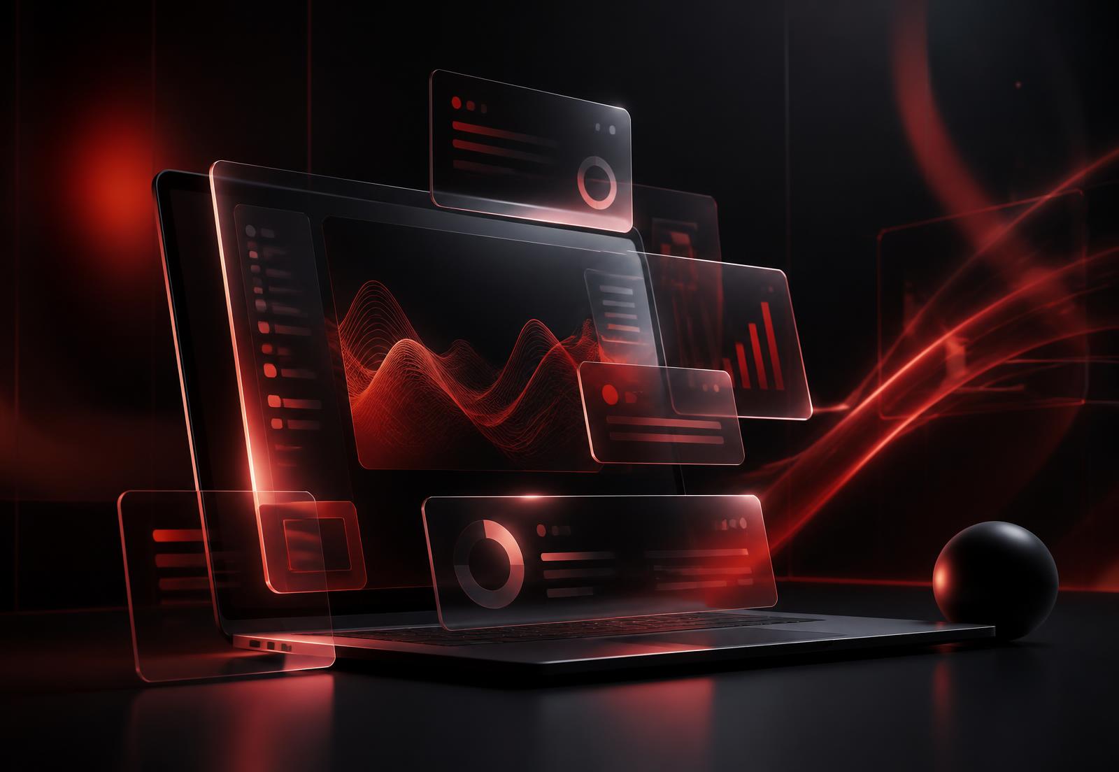 Application web métier développée par FM Informatique affichée sur un ordinateur portable